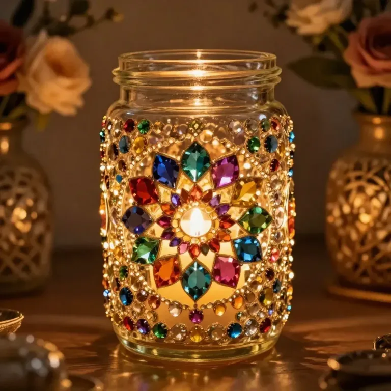 Beautifully crafted Gem Jar Lantern for home decor and ambiance.