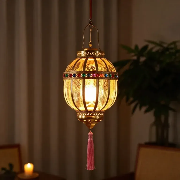 Cozy glowing bottle lanterns illuminating a warm ambiance.