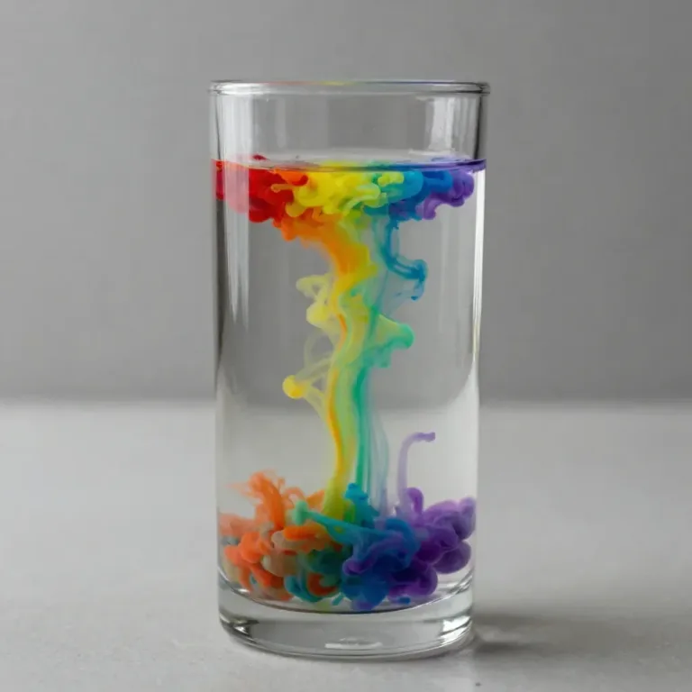Colorful oil and water experiment demonstrating science in action