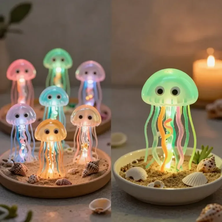 Magical glowing sea creatures illuminate the ocean, creating a cozy underwater scene.