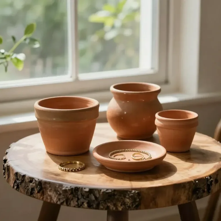 Terracotta style air dry pots for indoor plants