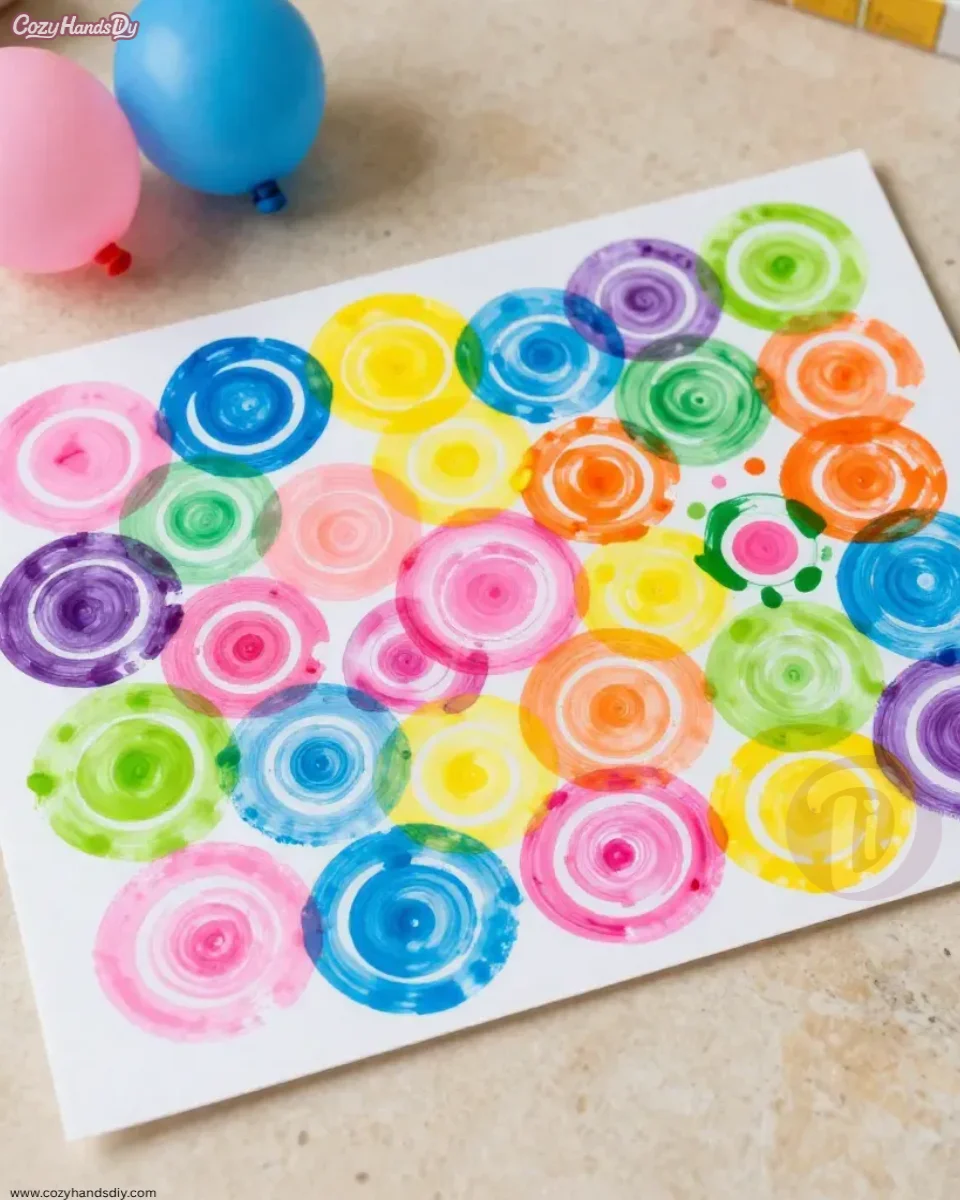 Water Balloon Pinwheel Painting Becomes Cozy