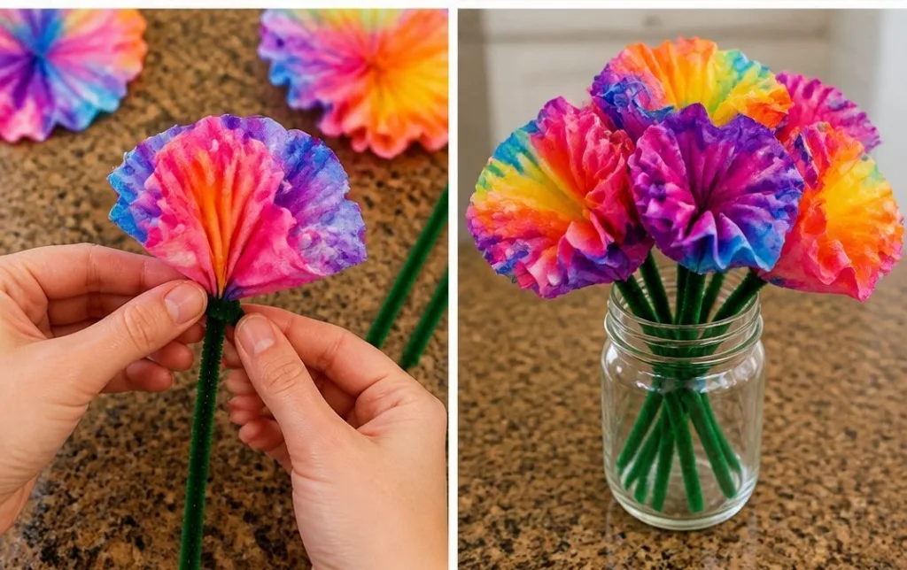 Tie-Dye Coffee Filter Flowers