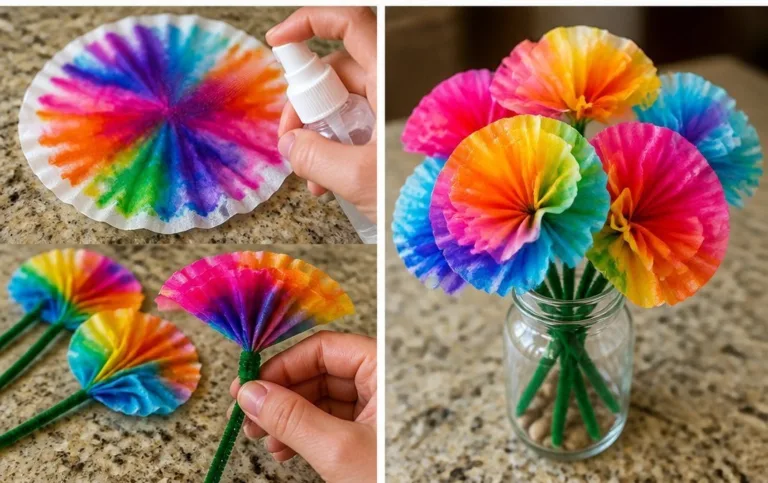 Tie-Dye Coffee Filter Flowers Become Calming