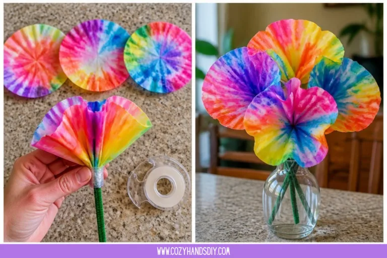 Tie-Dye Coffee Filter Flowers Becomes Cozy