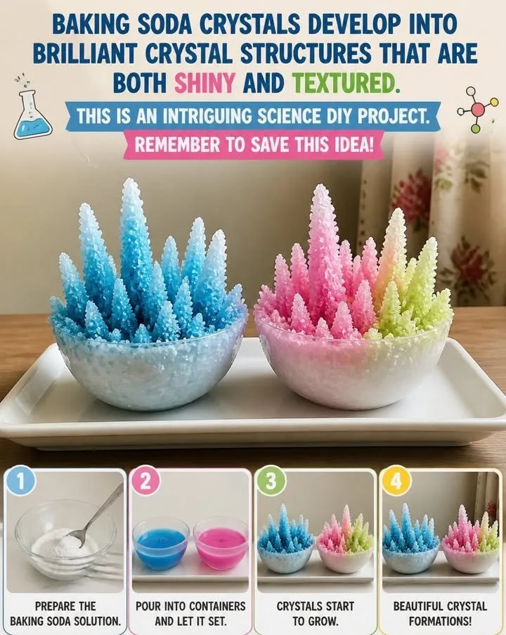 Baking Soda Crystals Transform Into Glassy Art