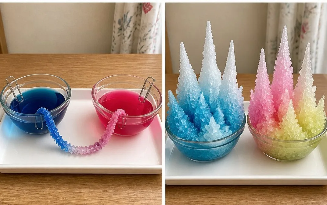 Baking Soda Crystals Transform Into Glassy Art