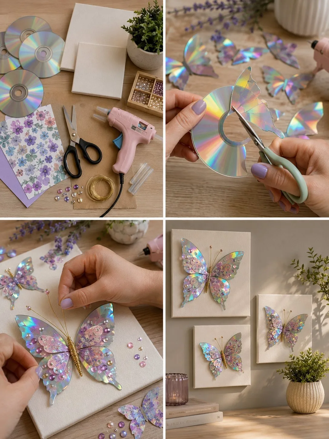 CD Butterfly Wall Art (Shimmer DIY) 4 CD Butterfly Wall Art (Shimmer DIY)