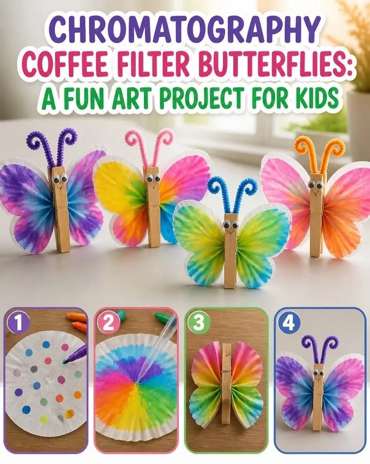 Chromatography Coffee Filter Butterflies