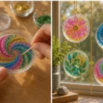 Clear Glue Suncatcher Craft Becomes Cozy