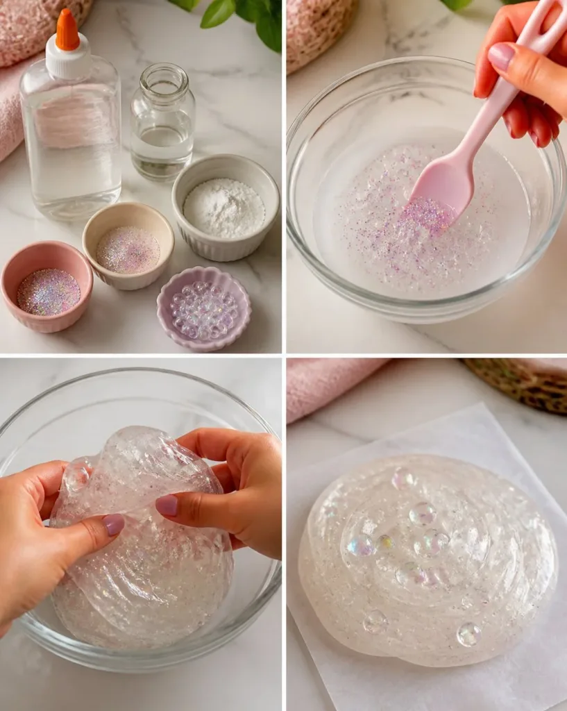 DIY craft project using clear school glue for calming activities