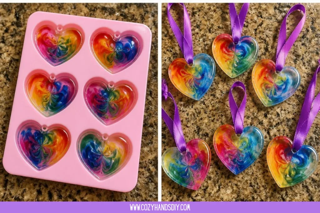 Swirled Glue Sun Catchers Become Cozy