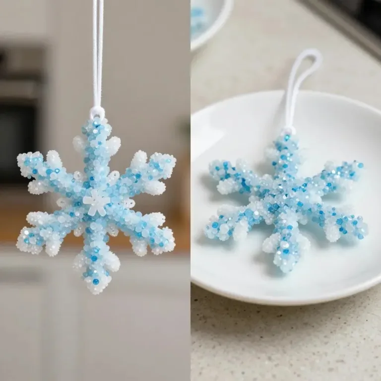 Cozy crystal snowflake ornament for winter holiday decoration