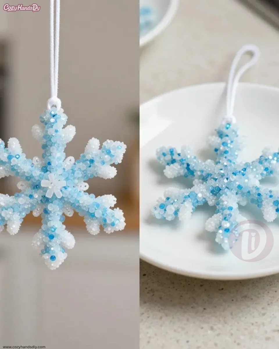 Crystal Snowflake Ornament Becomes Cozy