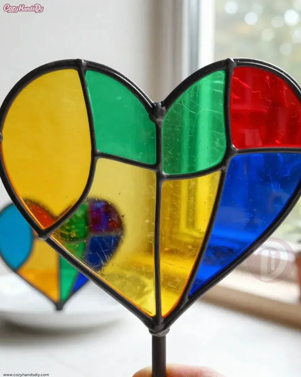 Fake Stained Glass Heart Becomes Cozy 6 Fake Stained Glass Heart Becomes Cozy
