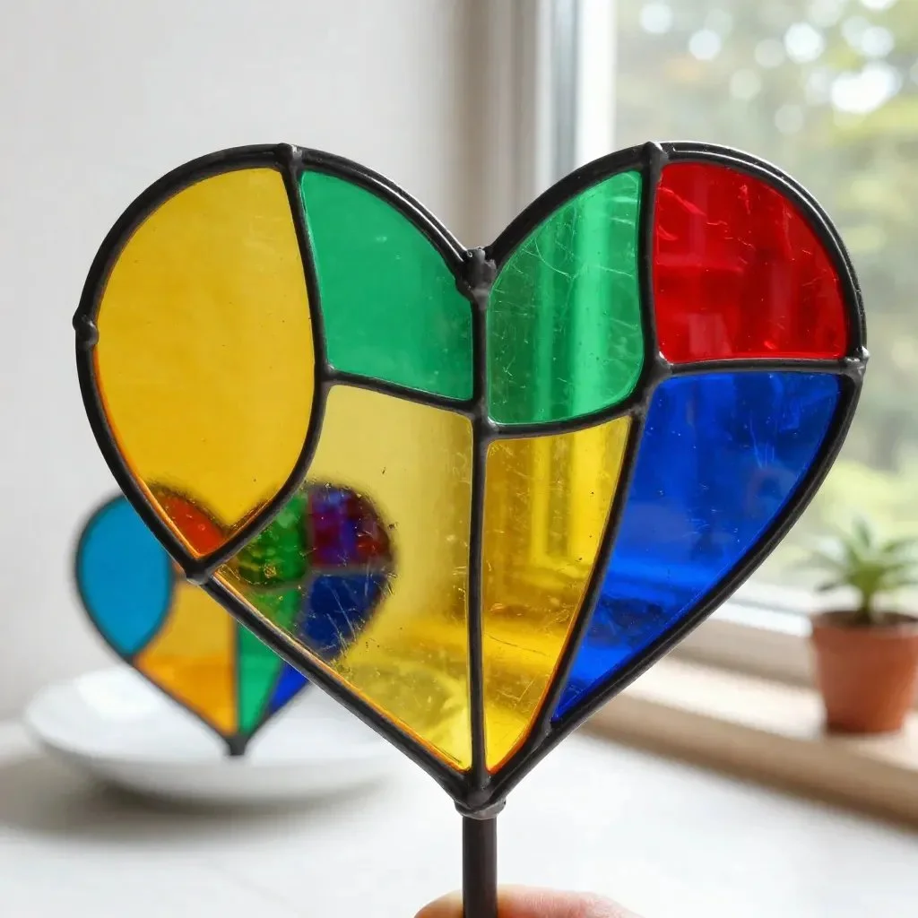 Fake Stained Glass Heart Becomes Cozy 7 Fake Stained Glass Heart