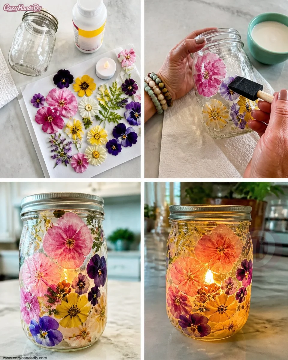 Floral Wedding Lantern Becomes Cozy Glow