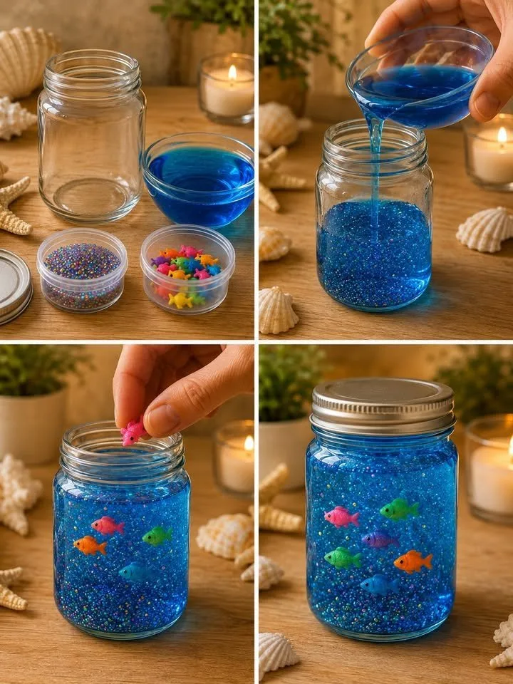How to Make a Rainbow Ocean Jar At Home 4 How to Make a Rainbow Ocean Jar At Home