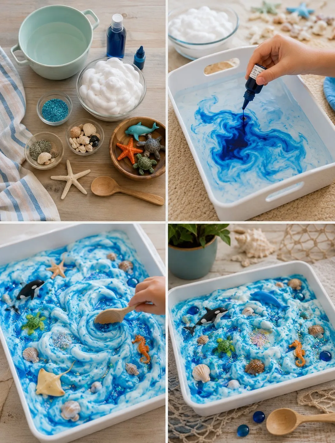 Ocean Foam Sensory Bin Becomes Cozy 4 Ocean Foam Sensory Bin