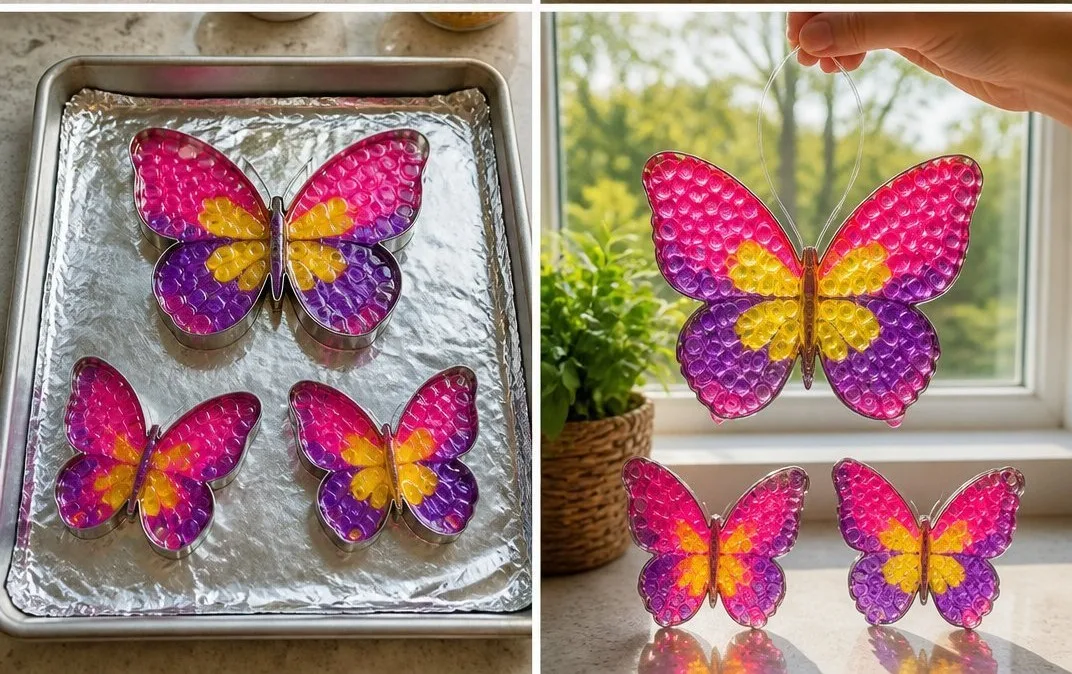 Pony Bead Butterfly Suncatchers Become Cozy 6 Pony Bead Butterfly Suncatchers
