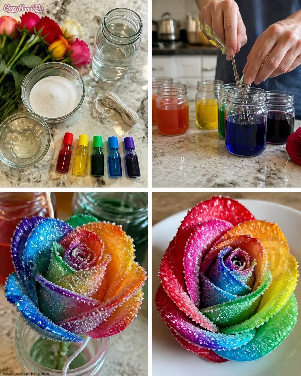 Rainbow Crystal Wedding Rose Becomes Cozy