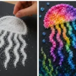 Rainbow Salt Painting Jellyfish Becomes Cozy