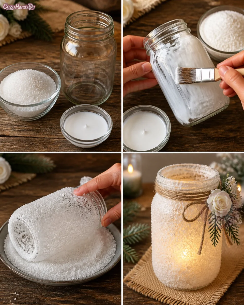 Snowy Wedding Lantern Becomes Cozy Keepsake