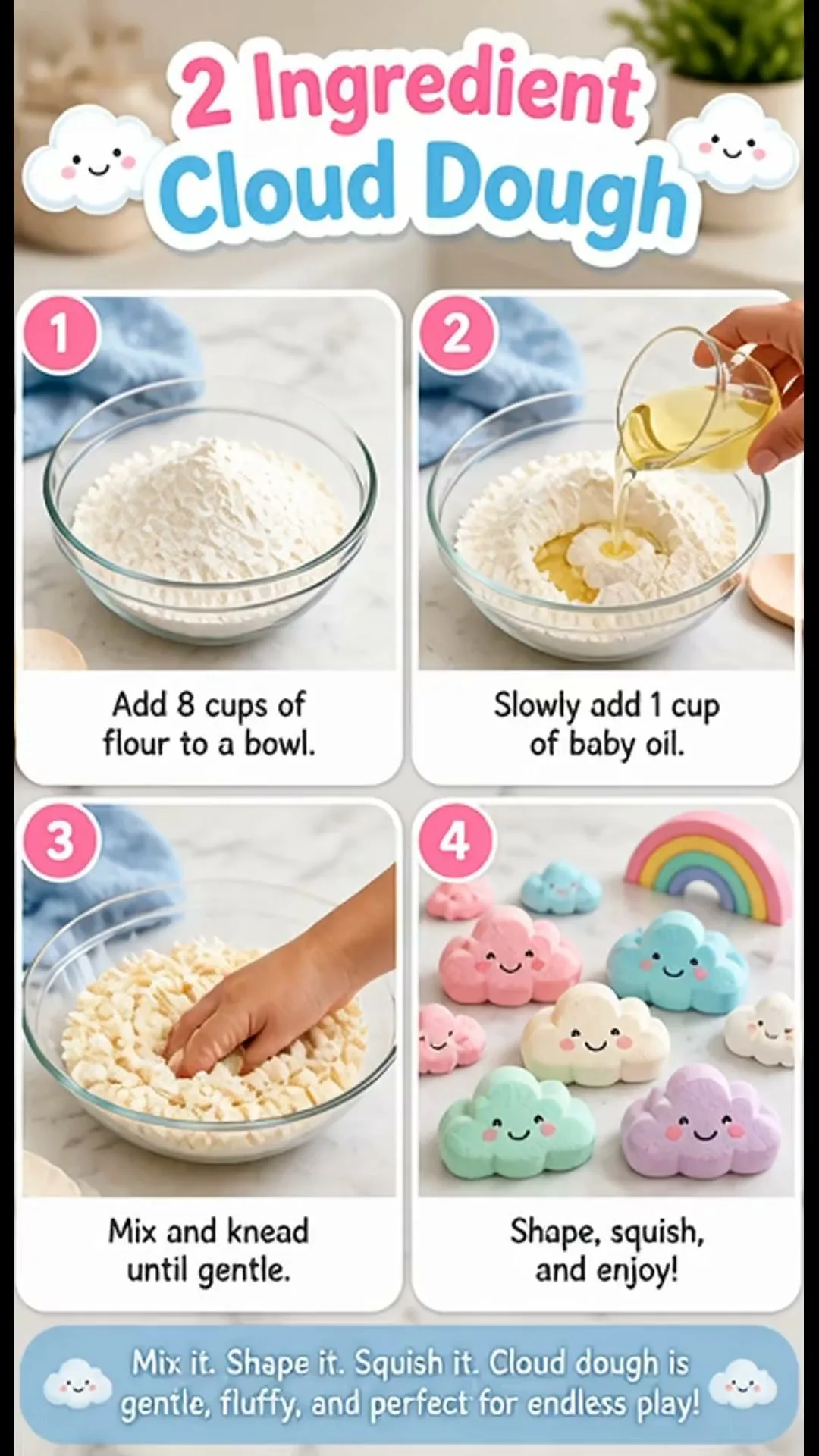 Lavender Scented Cloud Dough for Calm Play 4 Soft Cloud Dough