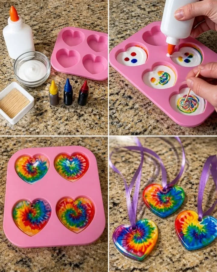 Swirled Glue Sun Catchers: Simple Science Craft 4 Swirled Glue Sun Catchers
