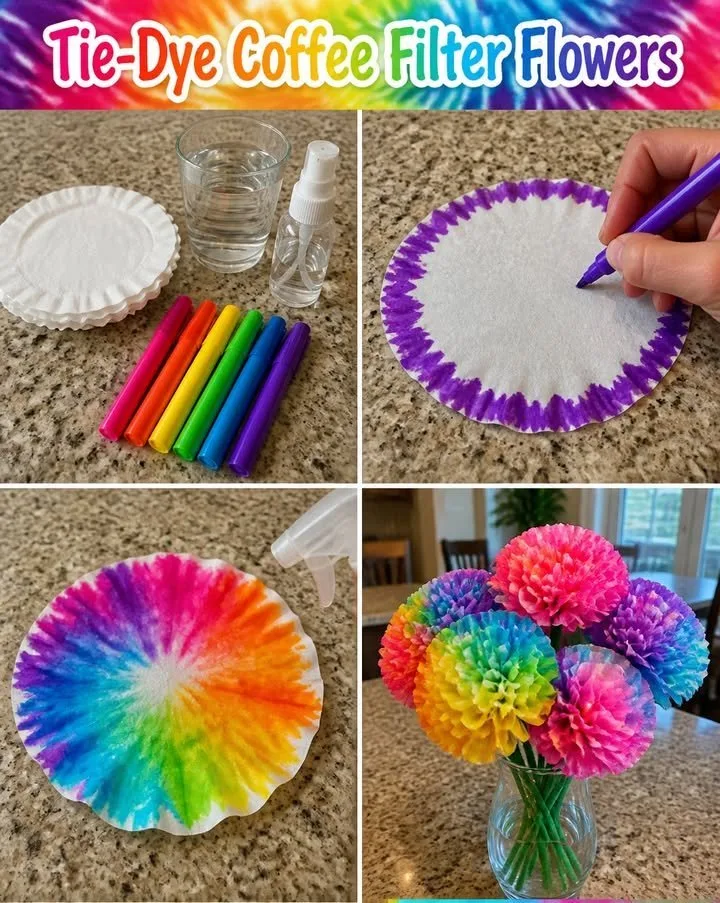 Tie-Dye Coffee Filter Flowers
