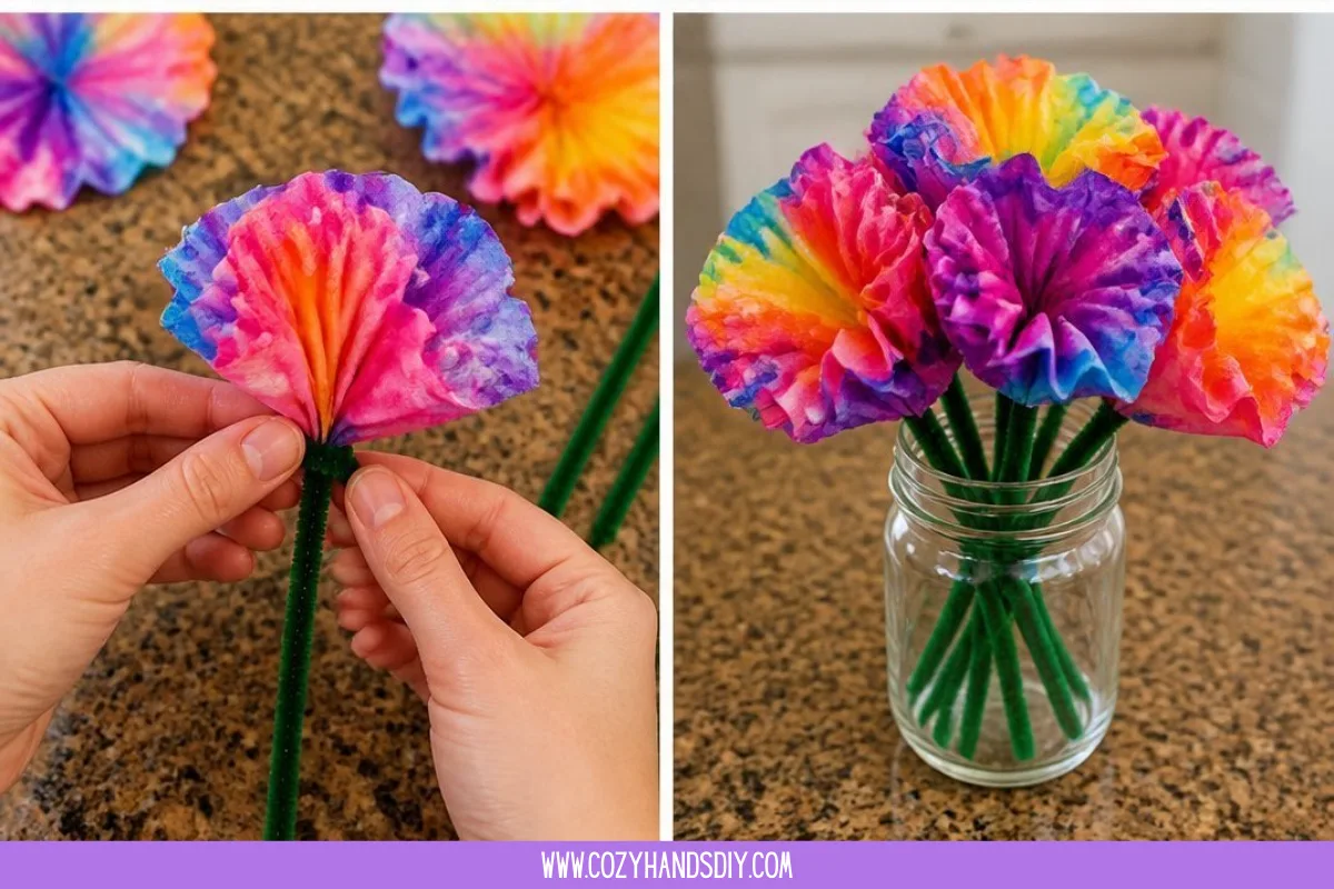 Tie-Dye Coffee Filter Flowers 5 Tie-Dye Coffee Filter Flowers