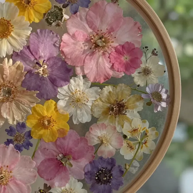Wedding flower suncatcher reflecting light with a cozy glow
