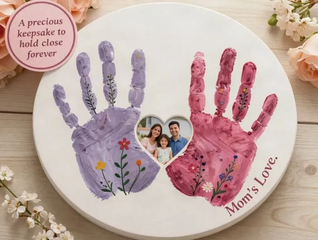 Handprint Keepsake for Mother's Day with Petals 5 There’s still time to make this adorable handprint keepsake for Mother’s Day 💖🌸