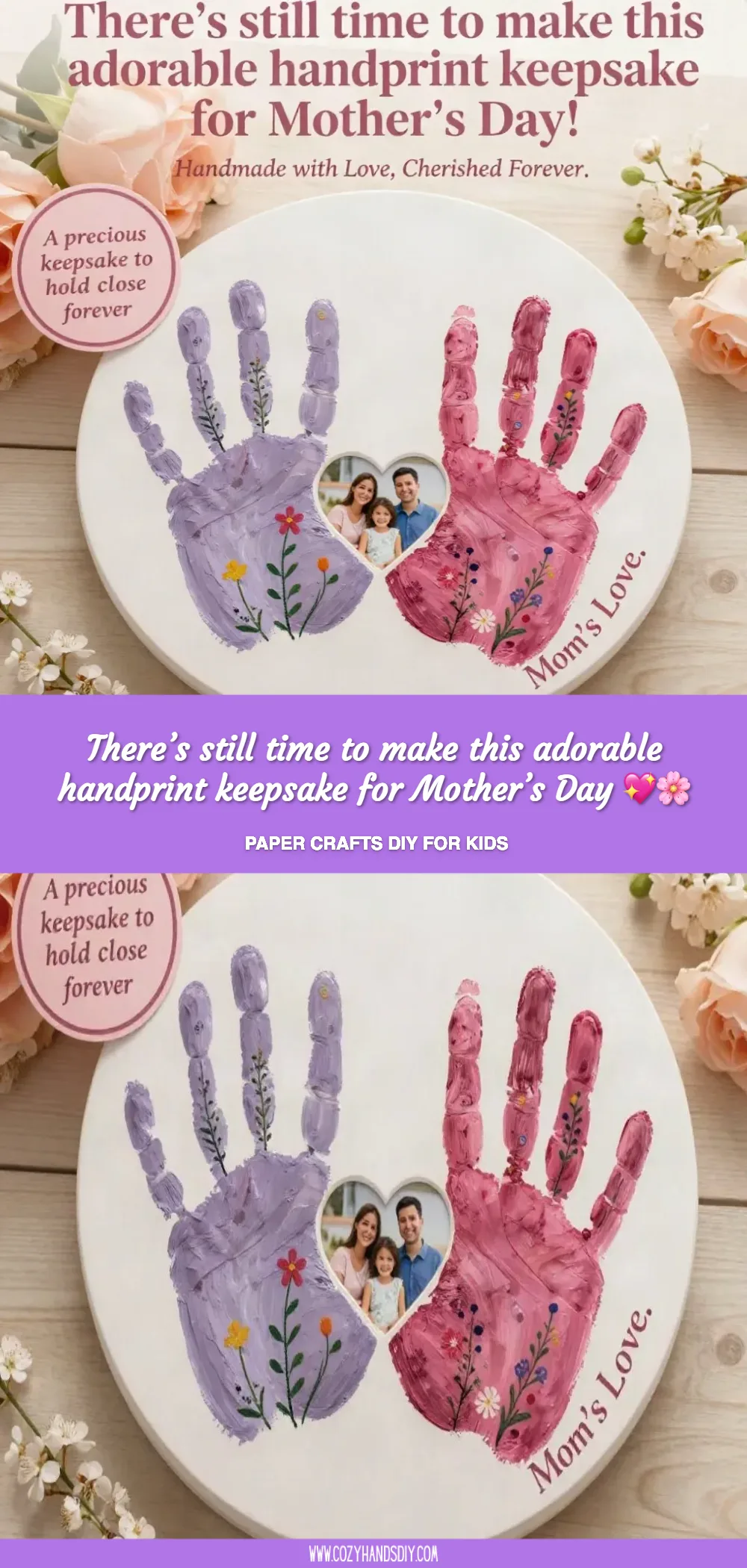 Handprint Keepsake for Mother's Day with Petals 6 There’s still time to make this adorable handprint keepsake for Mother’s Day 💖🌸