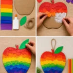 Back to School Rainbow Apple Mosaic Becomes Cozy