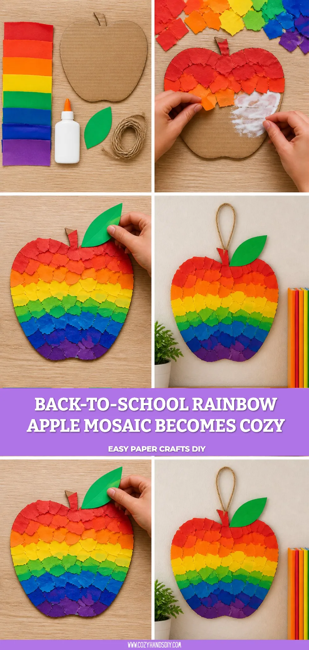 Back-to-School Rainbow Apple Mosaic Becomes Cozy