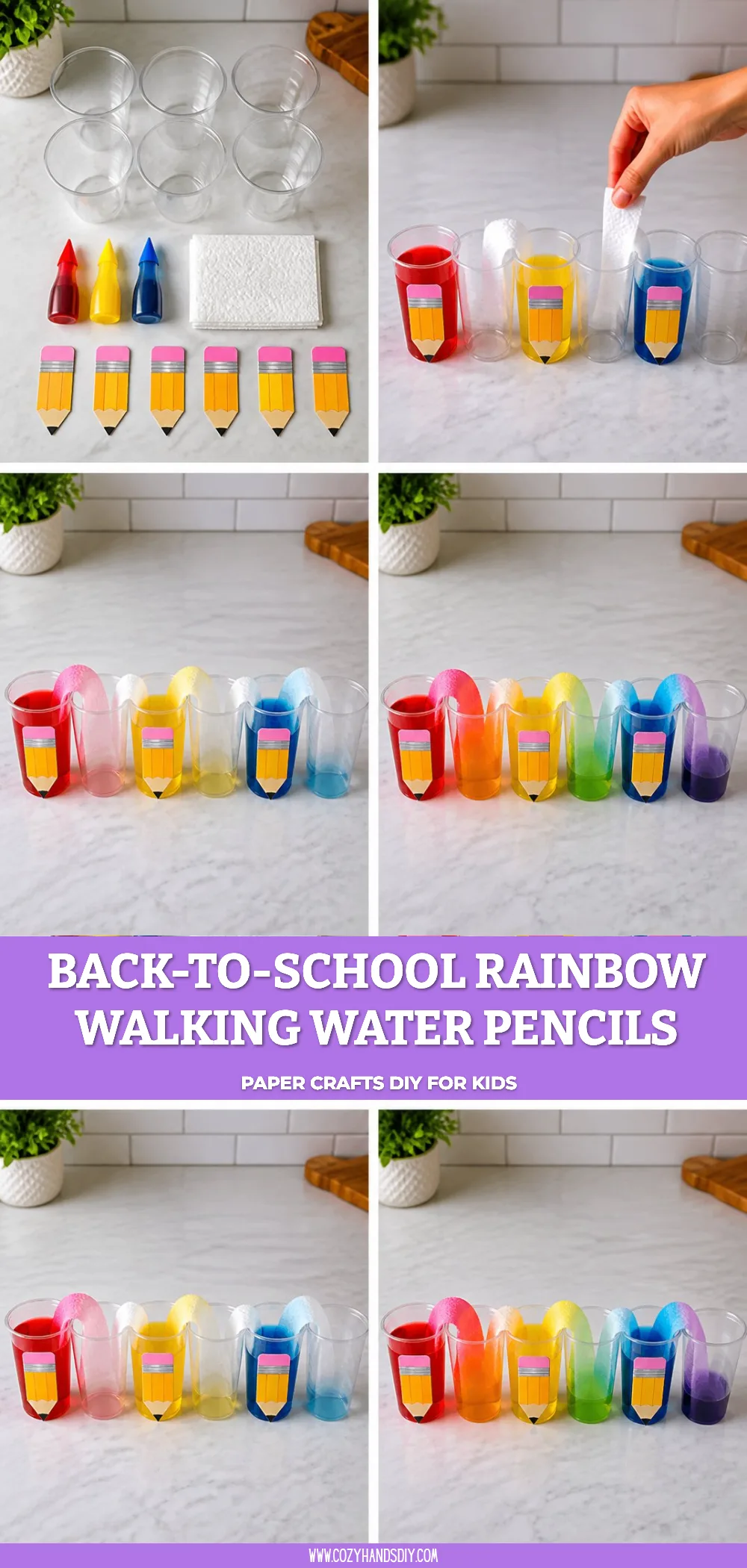 Back-to-School Rainbow Walking Water Pencils 6 Back-to-School Rainbow Walking Water Pencils
