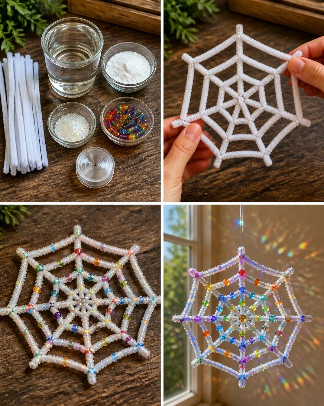 Crystal Spiderweb Rainbow Suncatcher Becomes Cozy 7 Crystal Spiderweb Rainbow Suncatcher