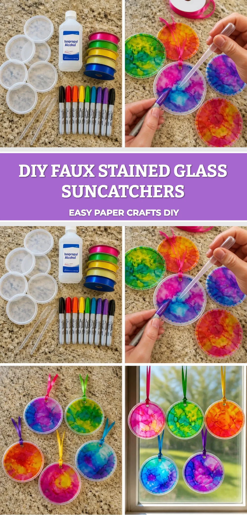 DIY Faux Stained Glass Suncatchers 6 DIY Faux Stained Glass Suncatchers