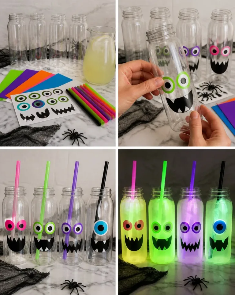 Glow-in-the-Dark Monster Drink Bottles for fun night-time use