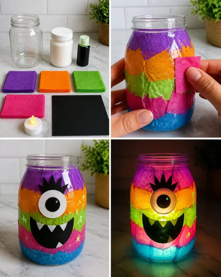 Glow-in-the-Dark Rainbow Monster Lantern for fun and playful lighting.