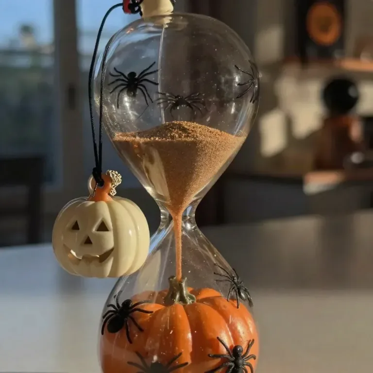 Colorful Halloween ornaments featuring pumpkins, ghosts, and spooky themes.