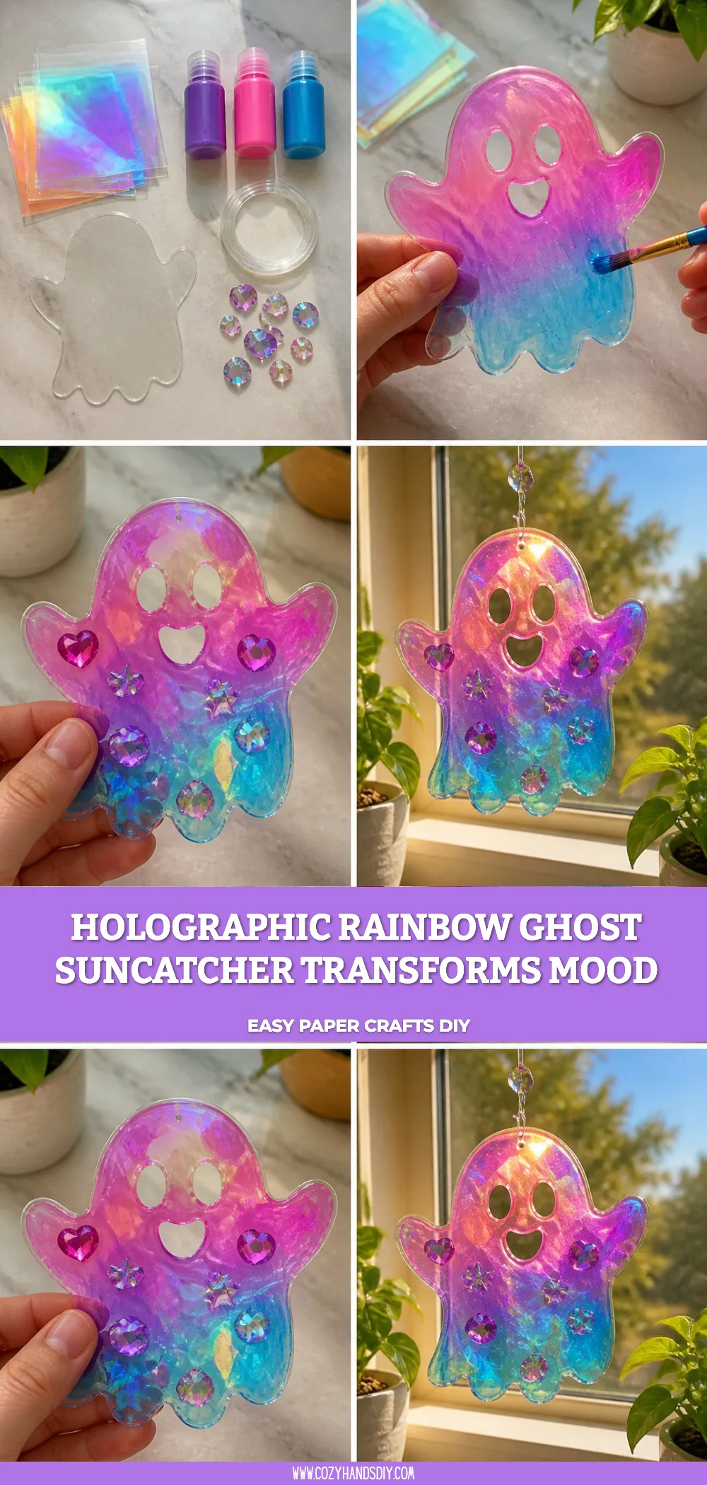 Holographic Rainbow Ghost Suncatcher Transforms Mood 6 Holographic Rainbow Ghost Suncatcher Transforms Mood