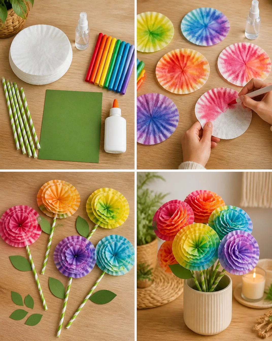 How to Make a Rainbow Apple Bouquet from Coffee Filters 7 Coffee Filter Rainbow Apple Bouquet