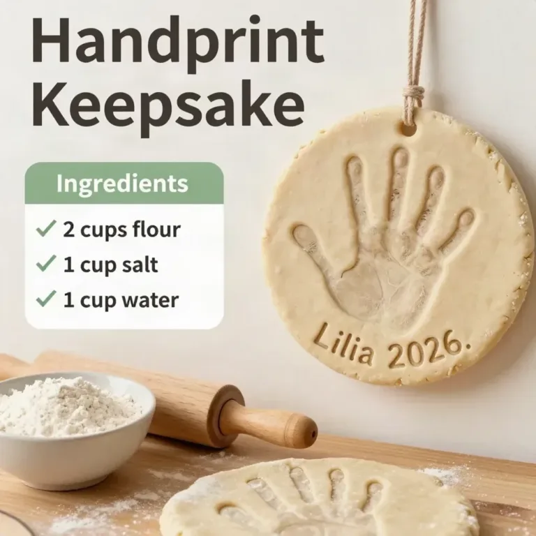 Kids handprint memory keepsake craft project for creating lasting memories