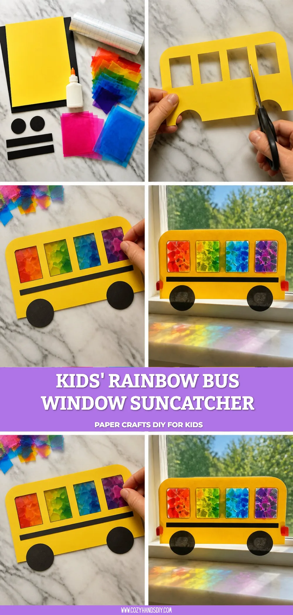 Kids' Rainbow Bus Window Suncatcher 6 Kids' Rainbow Bus Window Suncatcher