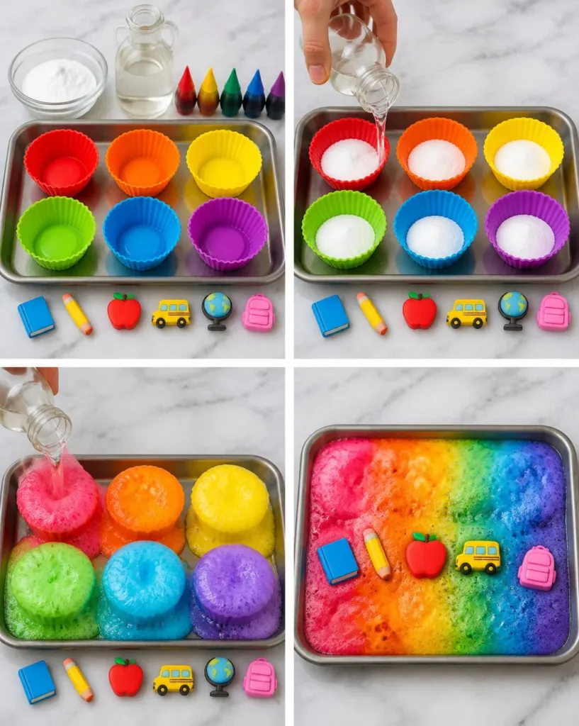 Magic Rainbow Eraser calming volcanic eruptions in creative play