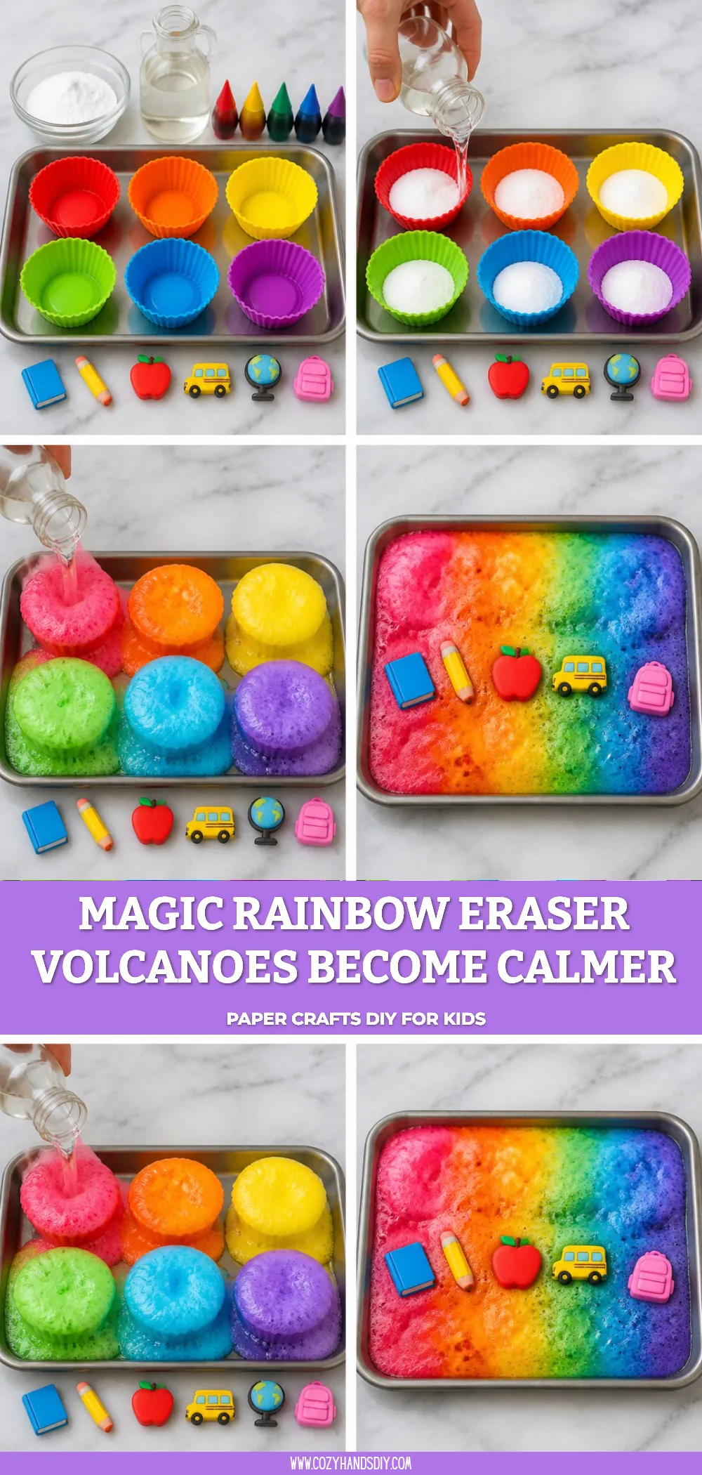 Magic Rainbow Eraser Volcanoes Become Calmer