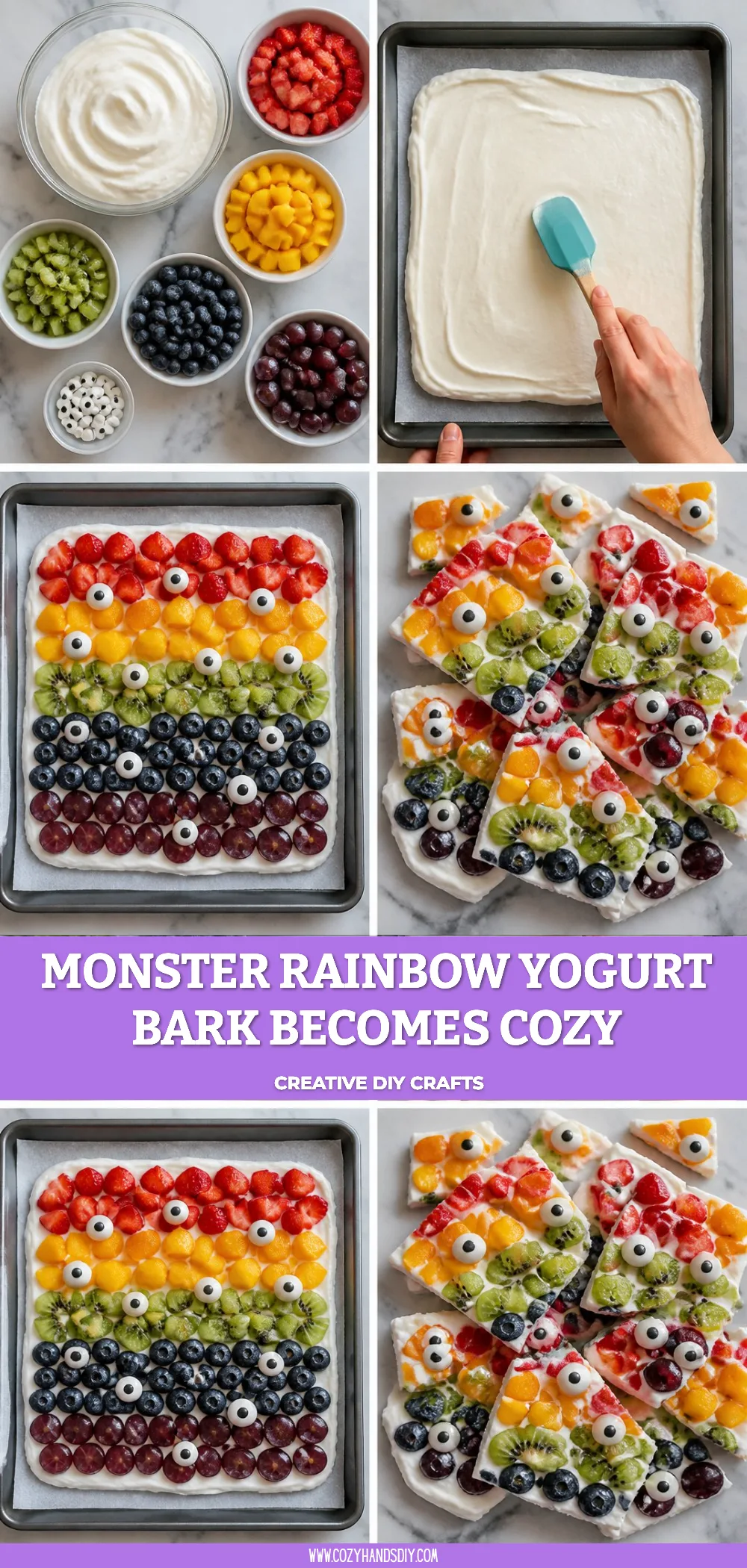 Monster Rainbow Yogurt Bark Becomes Cozy 6 Monster Rainbow Yogurt Bark Becomes Cozy