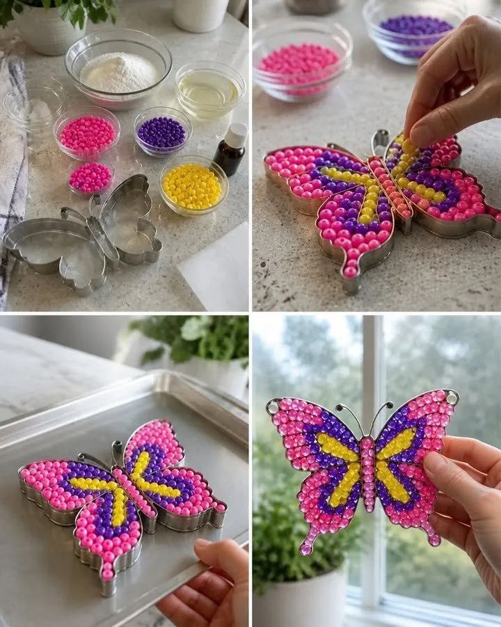 Pony Bead Butterfly Suncatchers